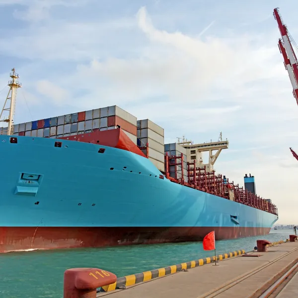 Container ship representing global trade
